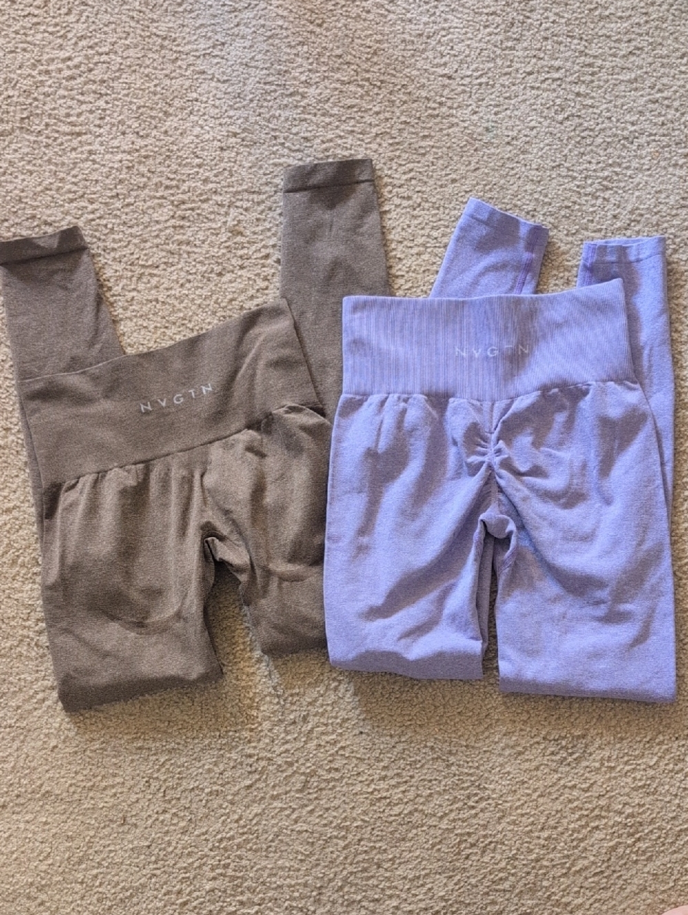 NVGTN Seamless High-Waist Leggings - Lavender & Brown